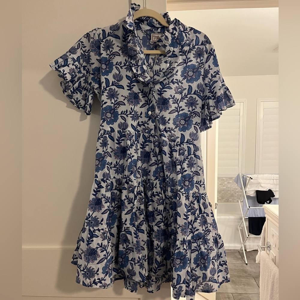 Violetta Dress in Blue Floral - XS NWT